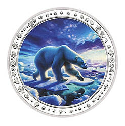 Сувенір срібна монета медаль із серії «Полярний білих ведмедів»