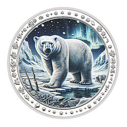 Сувенір срібна монета медаль із серії «Полярний білих ведмедів»