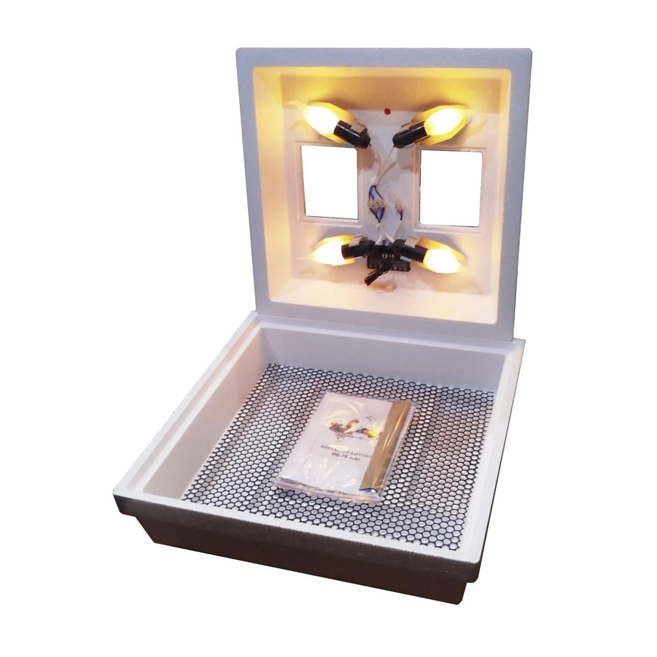 Інкубатор для яєць ручний ламповий на 70 яєць Наседка ІБ-70 литий корпус з цифровим терморегулятором, фото 1