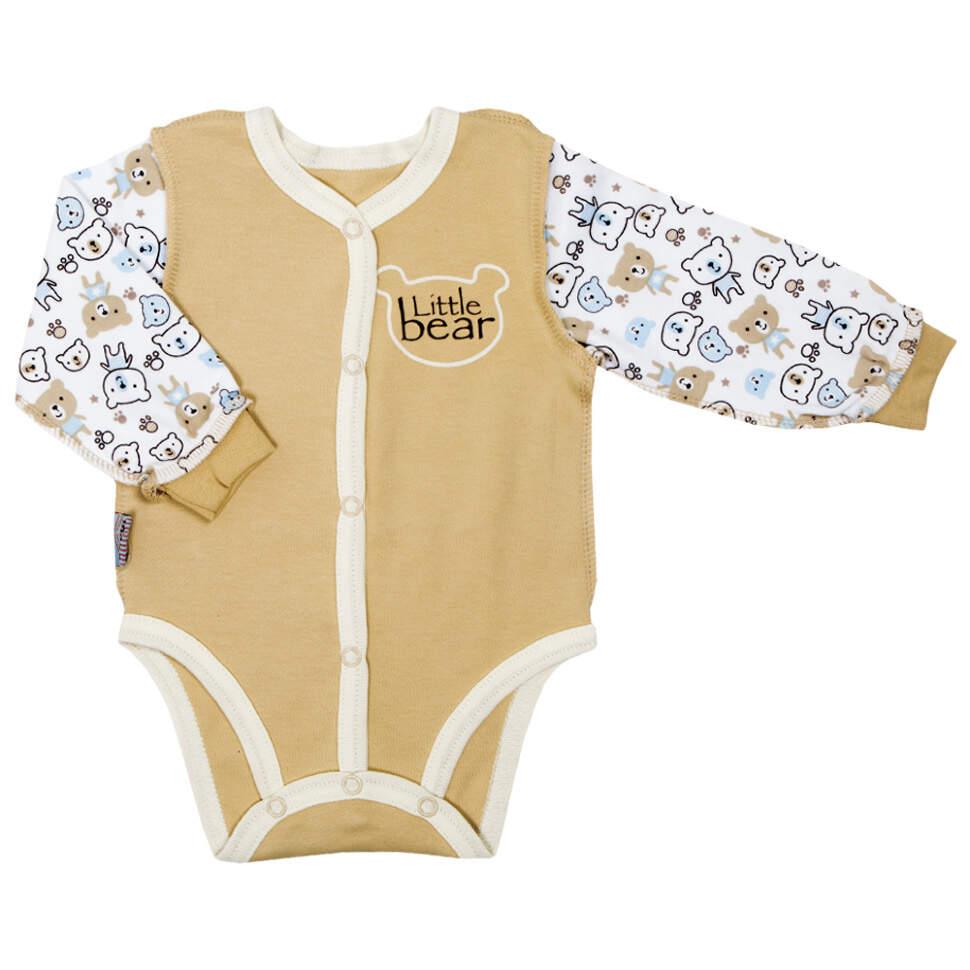 Напівкомбінезон дитячий для хлопчика "Ведмежата" Gabbi BD-MM демісезон р. 62 бежевий