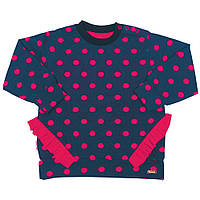 Джемпер дитячий для дівчинки "Зайка" Gabbi двонитка демісезонний р. 86 малиновий горох