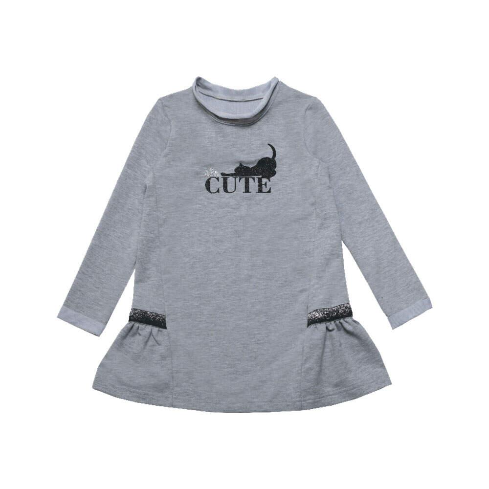 Туніка дитяча для дівчинки "Кітібум" Gabbi PL-19-36-1 двонитка демісезонна р.116 сірий