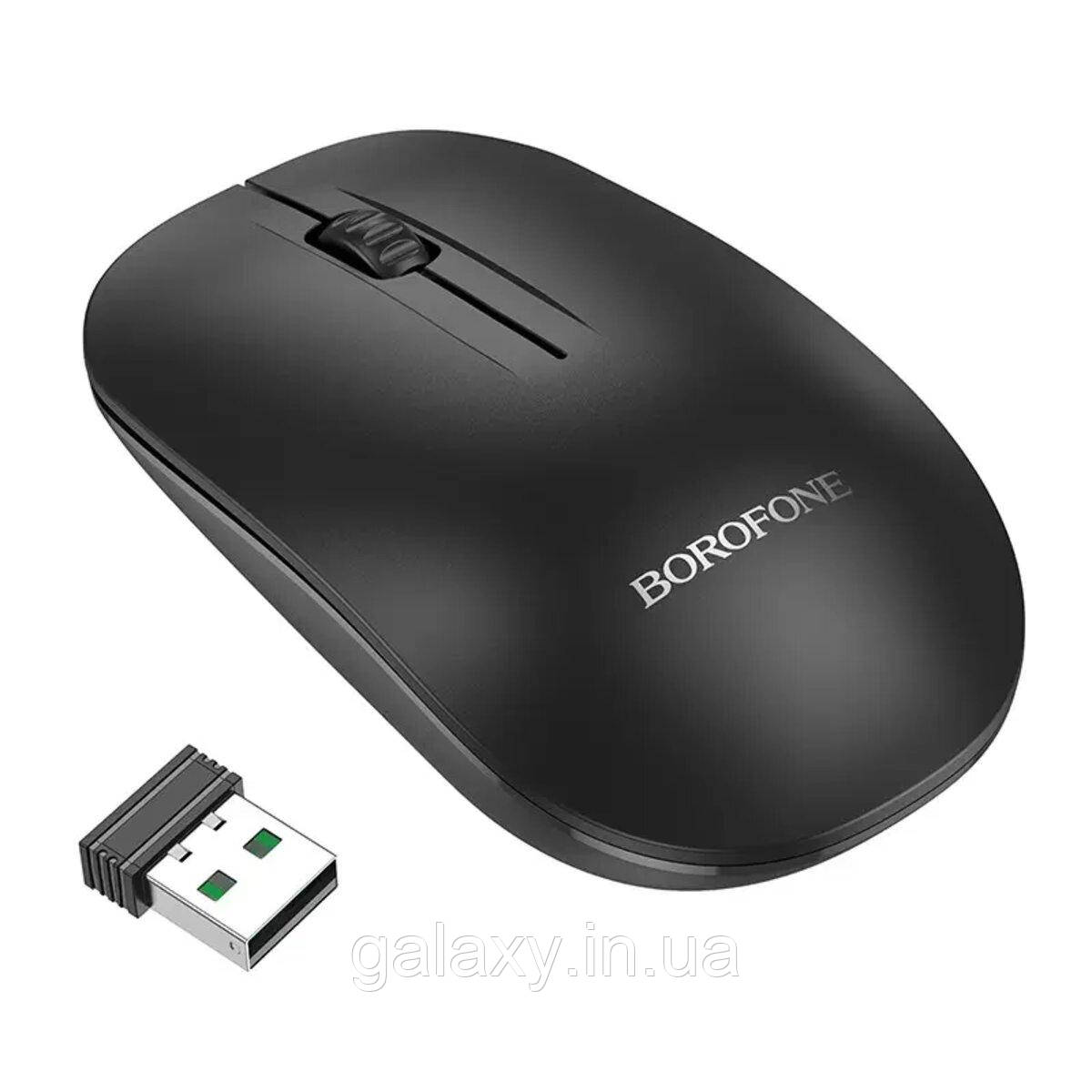 Миша Borofone бездротова 2.4G для ПК ноутбука Planet BG14 Black, фото 1