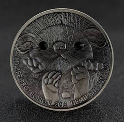 Сувенір монета 500 тугриків 2012 року, Монголія Вухастий їжаж, Захист дикої природи