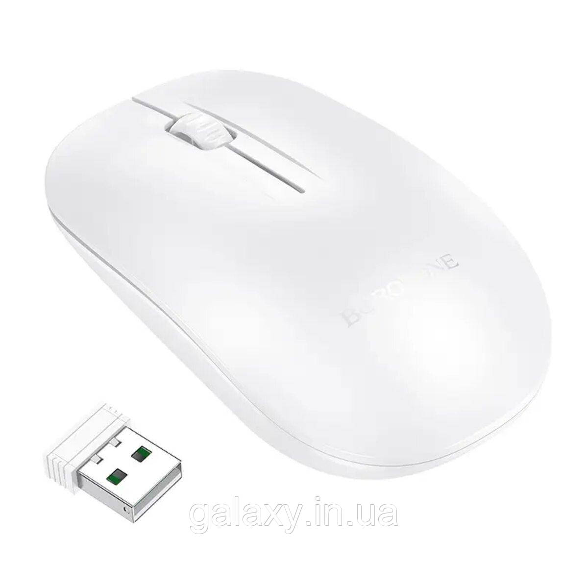 Миша Borofone бездротова 2.4G для ПК ноутбука Planet BG14 White