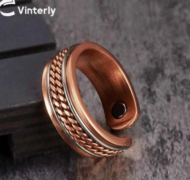 Мідне кільце з магнітами-стиль і здоров'я в одному аксесуарі., фото 1