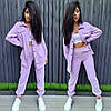 Жіночий весняний зручний прогулянковий вельветовий костюм: сорочка на кнопках та штани джогери, фото 2