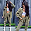 Жіночий весняний зручний прогулянковий вельветовий костюм: сорочка на кнопках та штани джогери, фото 10