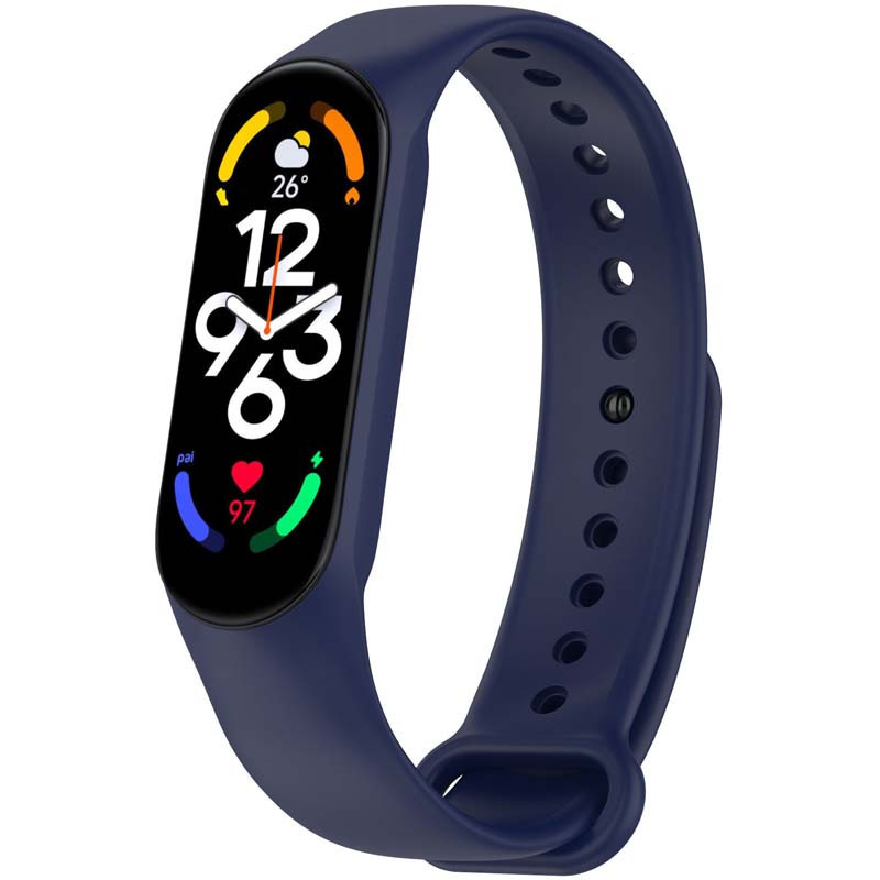 Силіконовий ремінець для Xiaomi Mi Band 7/6/5/4/3 Темно-синій / Midnight blue