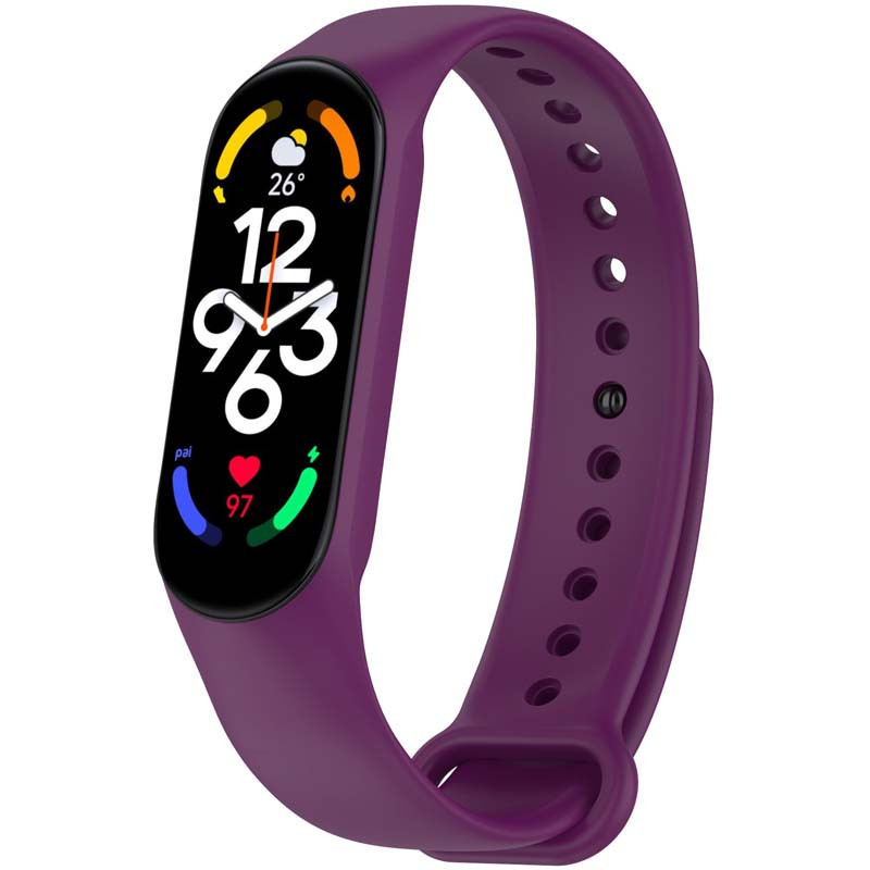 Силіконовий ремінець для Xiaomi Mi Band 7/6/5/4/3 Фіолетовий / Grape