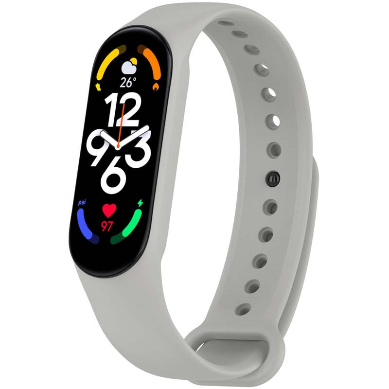 Силіконовий ремінець для Xiaomi Mi Band 7/6/5/4/3 Сірий / Light Grey