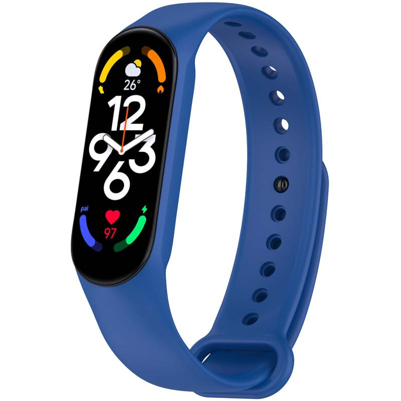 Силіконовий ремінець для Xiaomi Mi Band 7/6/5/4/3 Синій / Blue