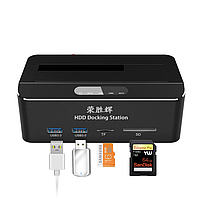 Док станція E-Elei RSH-338 для HDD SSD 2.5" 3.5" SATA III USB3.0 з хабом і картридером, фото 7