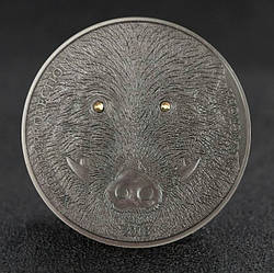 Сувенір монета 500 тугриків 2018 року, Монголія "Дитий кабан", Захист дикої природи