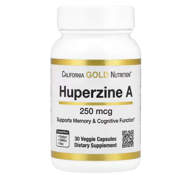 Стимулятор роботи мозку (гуперзин А) California Gold Nutrition Huperzine A 250 мкг 30 капс.