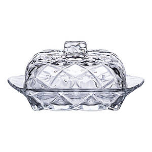 Скляна маслянка з кришкою 16,5х10,5х8 см