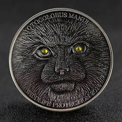 Сувенір монета 500 тугриків 2014 року, Монголія "Манул", Захист дикої природи