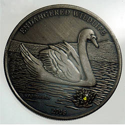 Сувенір монета 500 тугриків 2006 року, Монголія "Лебідь-шипун", Захист дикої природи