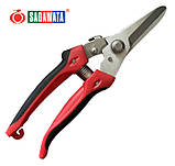 Секатор-ножиці 200 мм Sagawata, садові, кругла голова, з неіржавкої сталі, фото 7