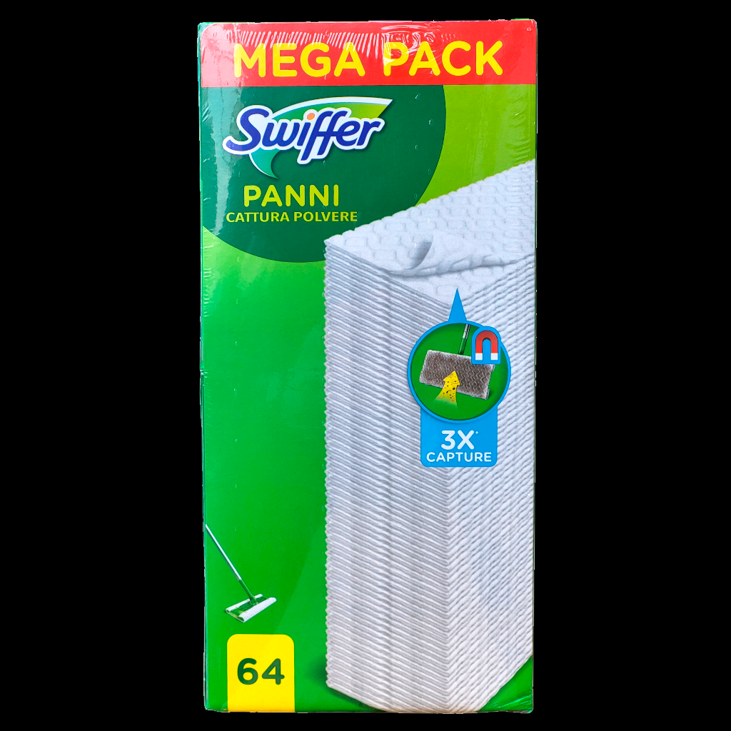СЕРВЕТКИ ЗМІННІ ДЛЯ МИТТЯ ПІДЛОГ ШВАБРОЮ SWIFFER DRY PANNI 64 шт., фото 1