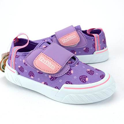 11157K Кеди для дівчаток бузкові на липучках Tom.m, фото 1