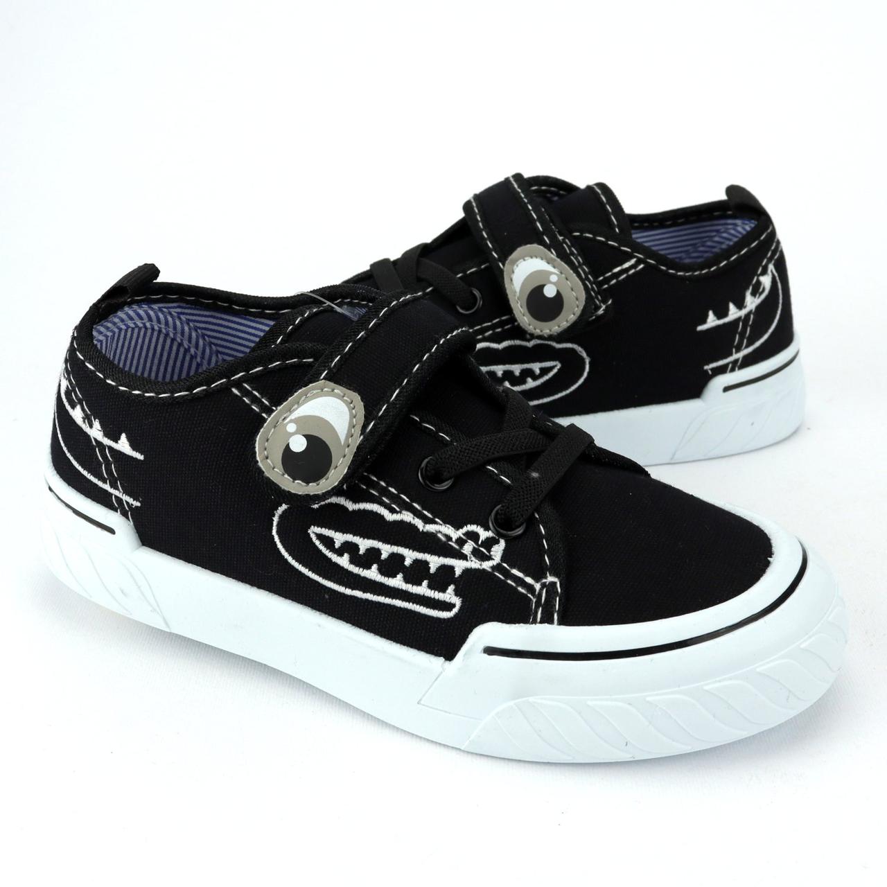 11155D Чорні кеди для хлопчика з липучками Tom.m