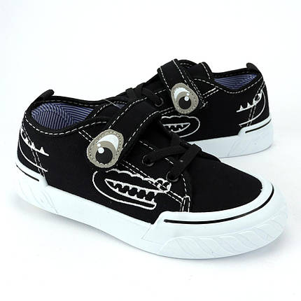 11155D Чорні кеди для хлопчика з липучками Tom.m, фото 1