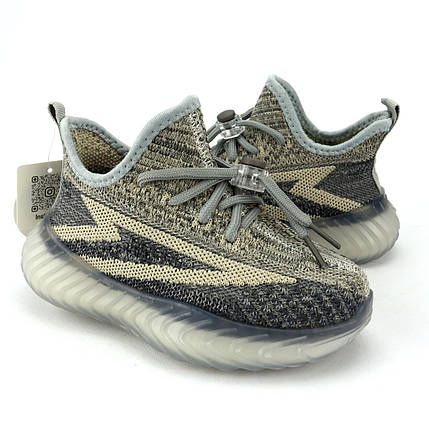 11561A Текстильні кросівки дитячі сірі швидка фіксація шнурків тм Томм, фото 1