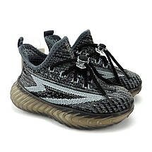 11561B Сірі текстильні кросівки для дітей фіксація шнурків і тм Tom.M, фото 2