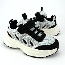 51010A Дитячі білі кросівки з чорним на липучці тм Том.M