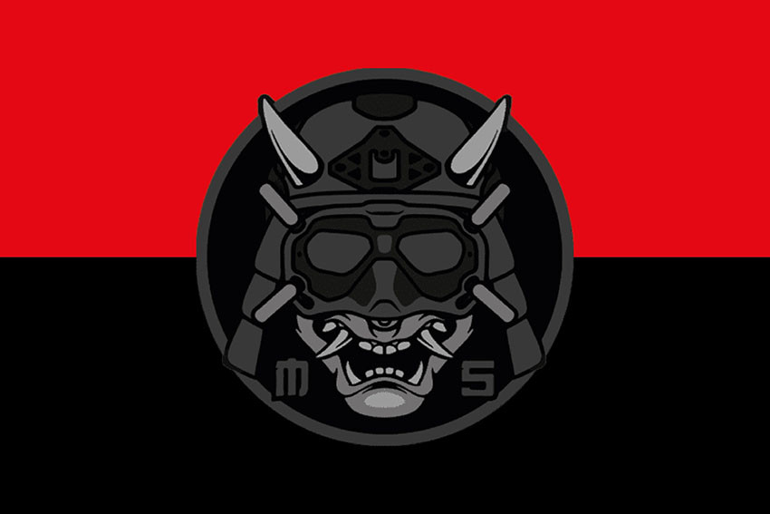 Прапор роти ударних БПЛА 109 ОБрТрО ЗСУ червоно-чорний