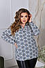 Жіноча весняна блузка з вирізом на ґудзиках та регульованим рукавом на шліці, батал і супер батал великі розміри, фото 10