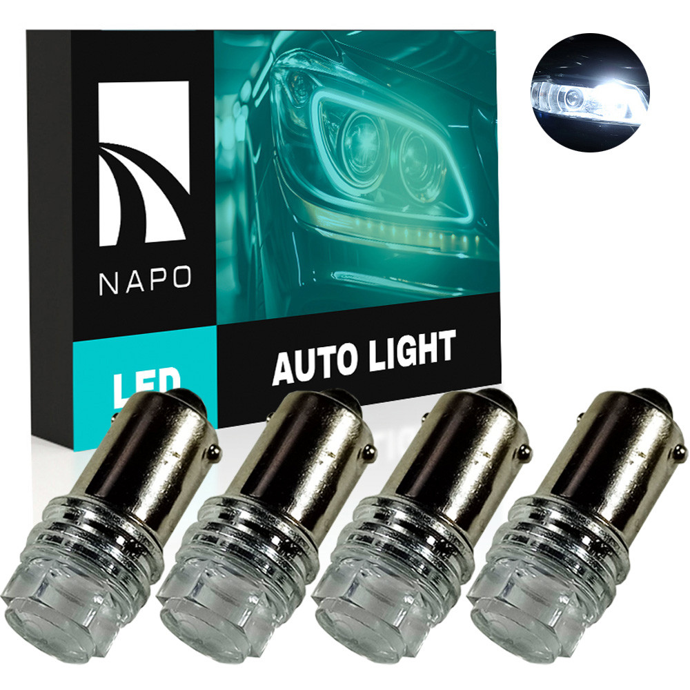 Комплект світлодіодних ламп NAPO LED BA9S-2835-3smd T4W Ba9s колір світіння білий 4 шт