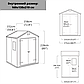 Пластиковий сарай для інвентарю Manor DD 185х152см бежевий дводверний з вікном та вентиляцією, фото 7