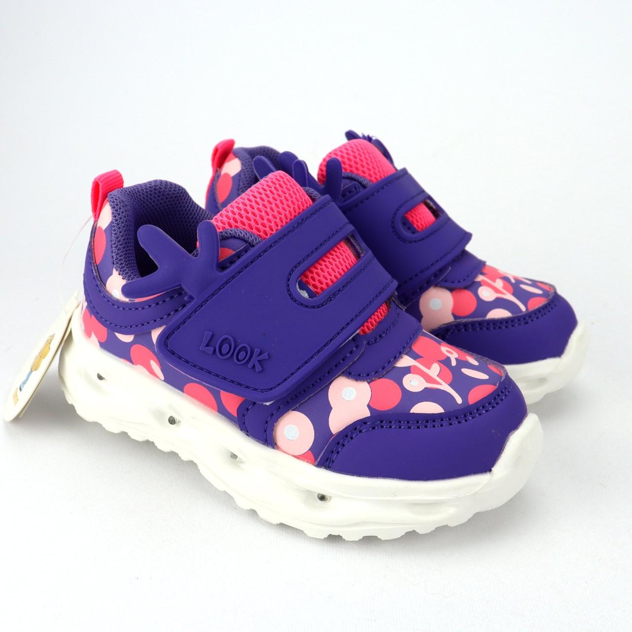 Фіолетові кросівки для дівчинки з підсвіткою тм Томм, фото 1