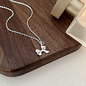 Срібний ніжний ланцюжок на шию, підвіска "Бантик" — срібло 925 проби EGYPT SILVER