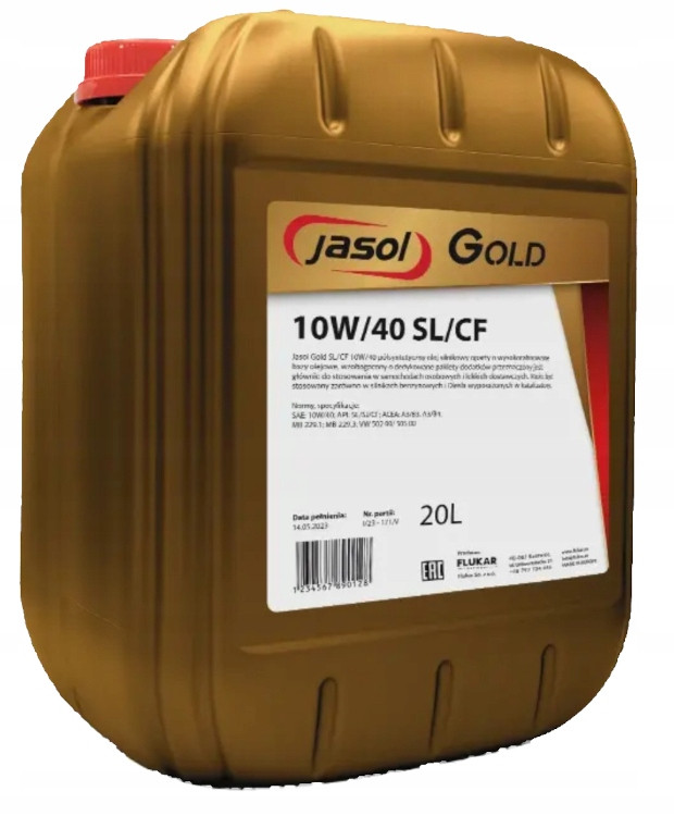 Моторна олива JASOL GOLD 10w40 20л (SL/CF A3/B3, A3/B4; MB 229.1, MB 229.3; VW 501 01/502 00/505 00)