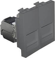Розетка комп’ютерна подвійна EFAPEL QUADRO 1 MOD RJ45, cat.5e, алюміній
