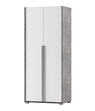 Шафа 2Д в спальню Алекса з ДСП ательє світлий/білий Світ Меблів