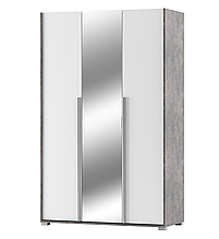 Шафа 3ДЗ в спальню Алекса з ДСП ательє світлий/білий Світ Меблів