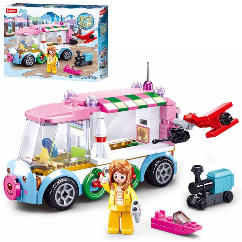 Конструктор SLUBAN M38-B0889D "Girls Dream": Машина-станція, фігурка, 143 деталі