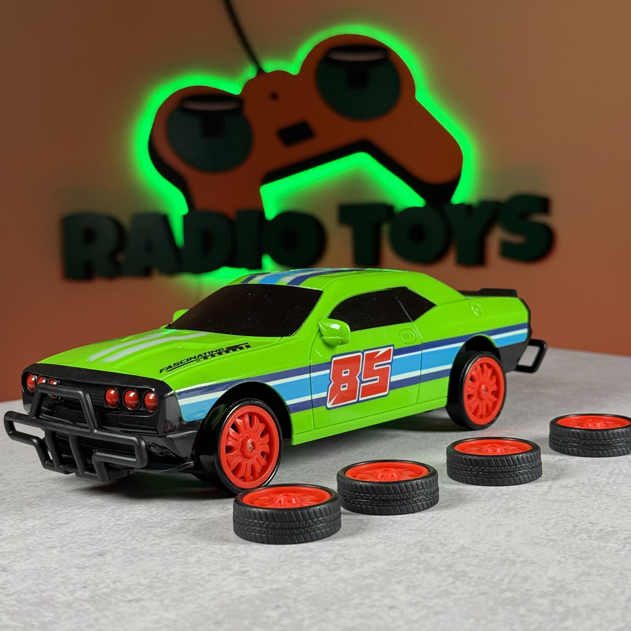 Машинка для дрифту на радіоуправлінні DODGE STRONG NEON Зелений | Дрифт машинки на пульті управління | Дрифтова машина, фото 1