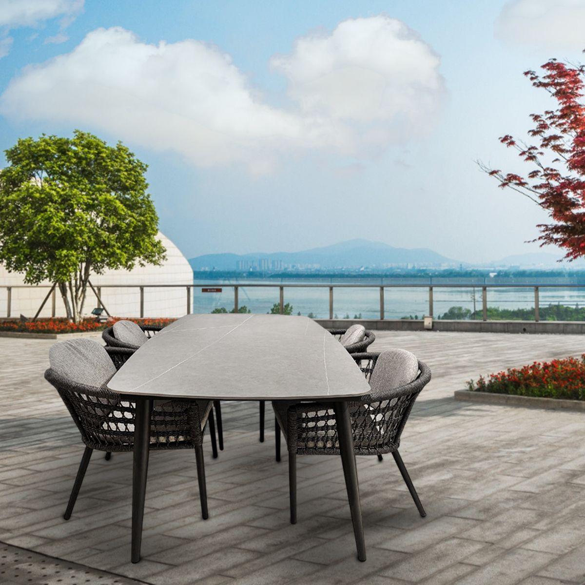 Обідній комплект садових меблів у кольорі антрацит Sober Sunnyval, фото 1