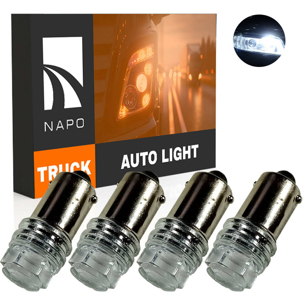 Комплект світлодіодних ламп для вантажівок NAPO TRUCK BA9S-2835-3smd 24V T4W Ba9s колір світіння білий 4 шт