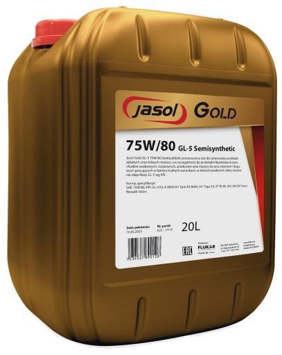 Трансмісійні оливи JASOL GOLD GL-5 75w80 Semisynthetic 20л (MAN:341 Type Z4; MAN: 341)