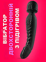 Подвійний вібратор вагінально-кліторальний Потужний вібратор мікрофон з підігрівом 2в1 ( 220-084 )