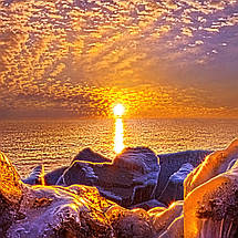 Плакат "Арктичний лід і захід сонця, природа", 60×40см, фото 2