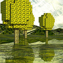 Плакат "Майнкрафт, дерева у воді, Minecraft", 38×60см, фото 3