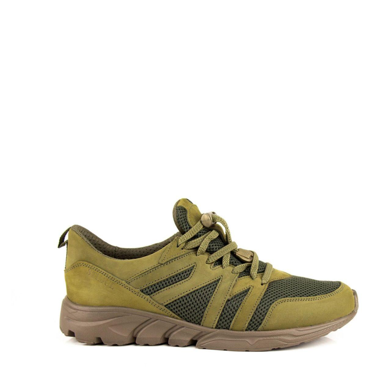 Кросівки ЛЕО літні натуральний нубук з 3D-сіткою полегшена підошва колір хакі (2540223263), фото 1
