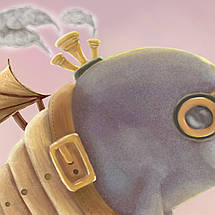 Плакат "Дівчинка та кит, стимпанк, арт", 60×40см, фото 2